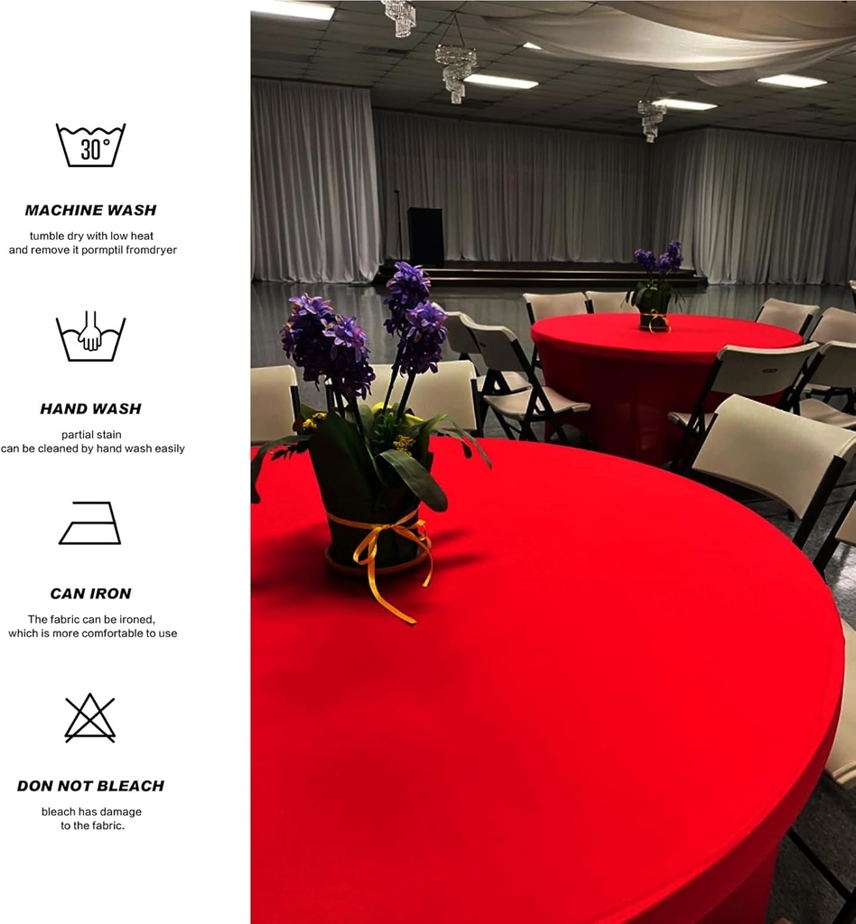 Round Table Cover RED-150cm/غطاء طاولة مستديرة لون الأحمر