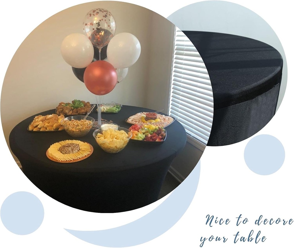 Round Table Cover BLACK-150cm/ غطاء طاولة مستديرة لون الاسود