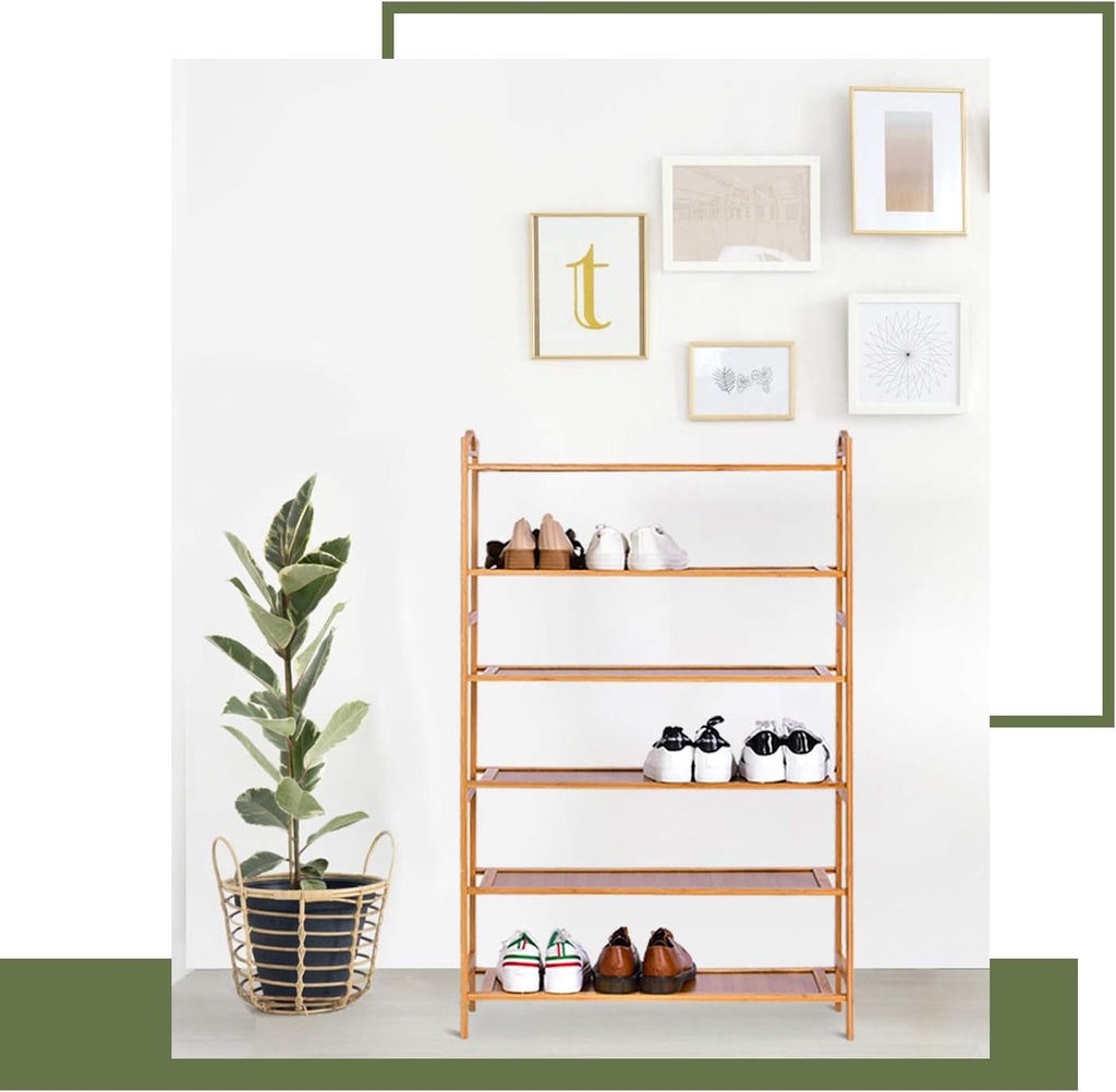 6-layer wooden shoe rack 68*24*100/ رف أحذية خشبي 6 رفوف