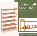 6-layer wooden shoe rack 68*24*100/ رف أحذية خشبي 6 رفوف
