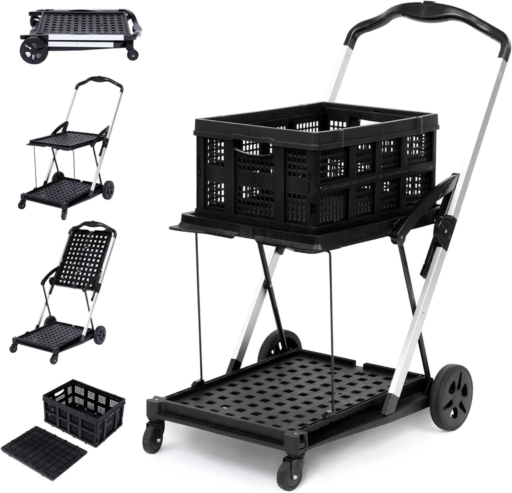 Double-layer aluminum shopping cart (one basket) /عربة تسوق من الألومنيوم مزدوجة الطبقات (سلة واحدة)