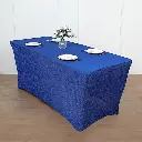 Shimmer Stretchable table cover 180x74x74 -Blue /غطاء طاولة لامع مطاط  180 × 74 × 74 - ازرق