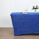 Shimmer Stretchable table cover 180x74x74 -Blue /غطاء طاولة لامع مطاط  180 × 74 × 74 - ازرق