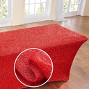 Shimmer Stretchable table cover 180x74x74 -Red /غطاء طاولة لامع مطاط  180 × 74 × 74 - أحمر