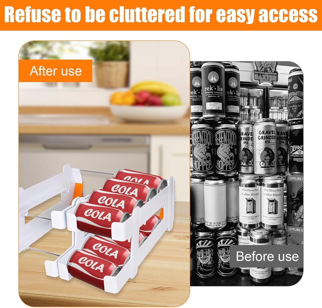 Can Organizer Dispenser for Refrigerator 35.5X13.5cm /منظم علب المشروبات للثلاجة