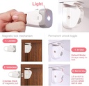 Magnetic Cabinet Child Proof  Lock With Light / قفل مغناطيسي للخزانة مقاوم للأطفال مزود بإضاءة