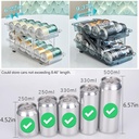 Extendable Can Organizer Dispenser for Refrigerator 15-23.5cm /منظم علب المشروبات للثلاجة قابل للتمديد