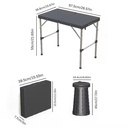 2 In 1 Folding Potable Table and Stool Set /طقم طاولة متنقلة قابلة للطي مع مقعد 2 في 1