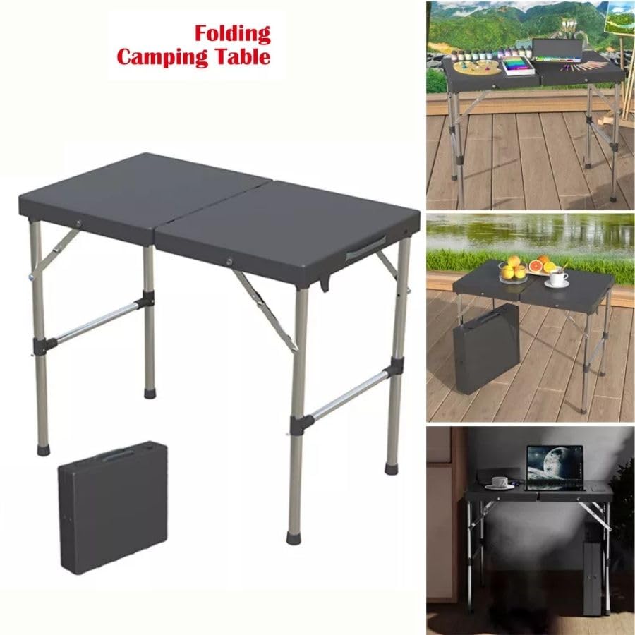 2 In 1 Folding Potable Table and Stool Set /طقم طاولة متنقلة قابلة للطي مع مقعد 2 في 1