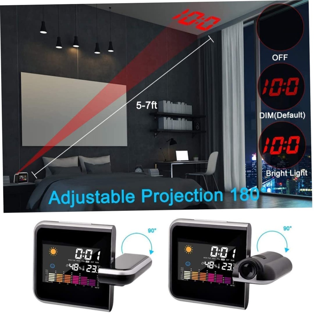 Digital Screen Calendar Clock with Time Projector and Weather /شاشة تقويم مع جهاز عرض الوقت والطقس