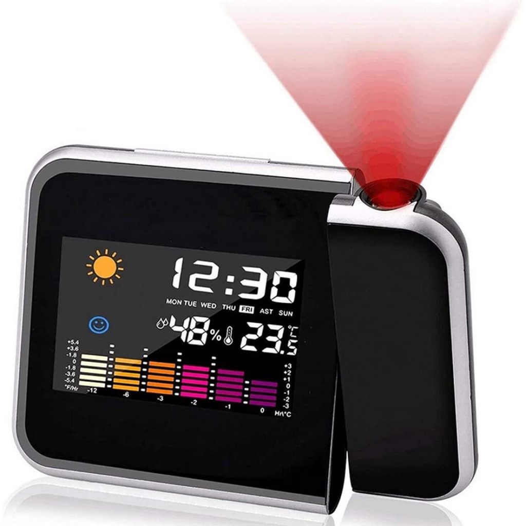Digital Screen Calendar Clock with Time Projector and Weather /شاشة تقويم مع جهاز عرض الوقت والطقس