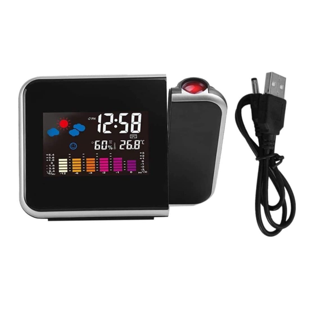 Digital Screen Calendar Clock with Time Projector and Weather /شاشة تقويم مع جهاز عرض الوقت والطقس