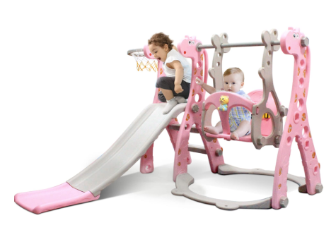 INDOOR PLASTIC KIDS SLICE AND SWING 130x140x108cm/زحليقة وأرجوحة بلاستيكية داخلية للأطفال