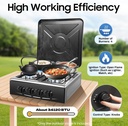 GAS COOKER WITH STAND 4 EYES WITH COVER-BLACK /طباخ غاز مع حامل 4 عيون مع غطاء - أسود