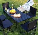 Outdoor Foldable Camping Table With 4 Chairs 95x55x50 cm/طاولة رحلات خارجية قابلة للطي مع 4 كراسي 