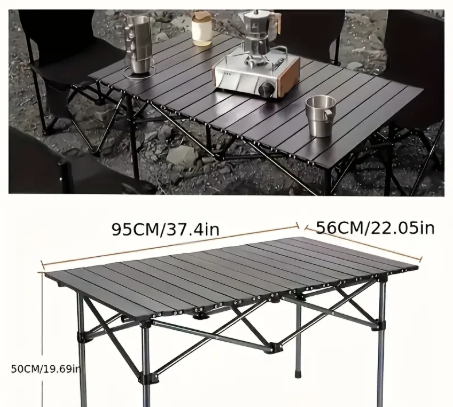 Outdoor Foldable Camping Table With 4 Chairs 95x55x50 cm/طاولة رحلات خارجية قابلة للطي مع 4 كراسي 