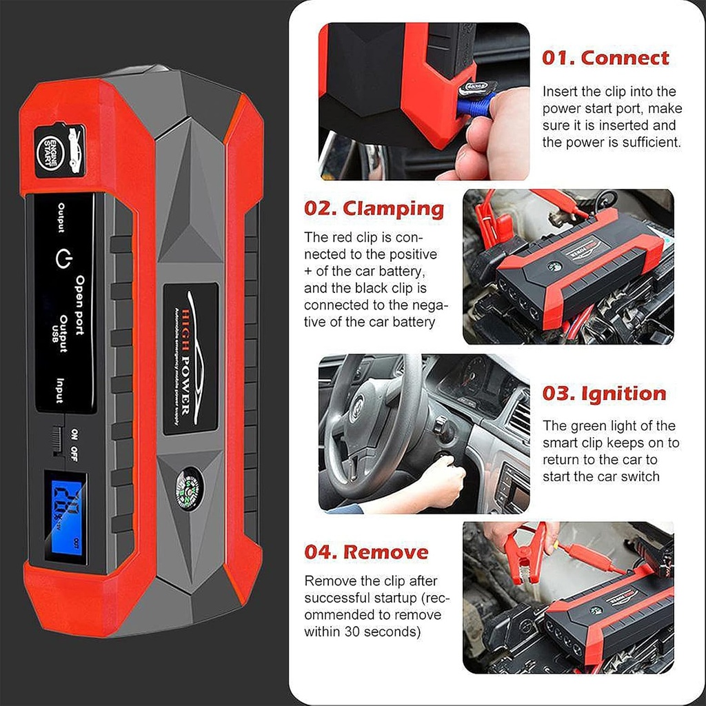 Car Battery Power Bank Jump Starter/شاحن طاقة بطارية السيارة
