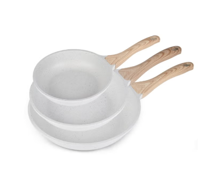 3-Piece Frying Pan Set Luo style 20/24/28cm/طقم مقلاة من 3 قطع   