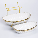 White Serving bowls with a metal golden stand JD8581-LS Medium/