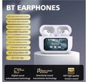 A9 PRO AIR PODS ANC/ENC Wireless Headphones Touch Screen Display, Equalizer, Auto-Lock,White 