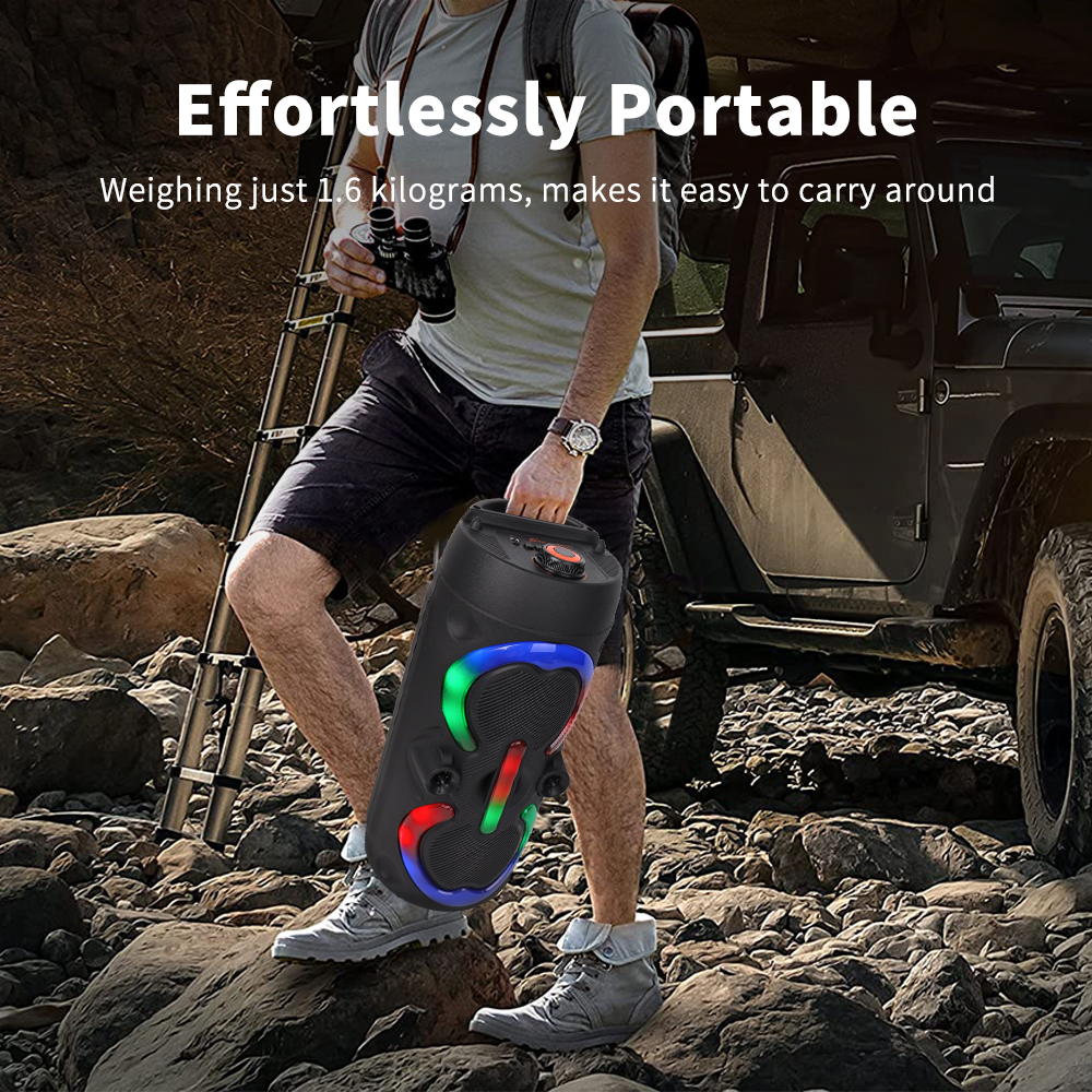 Portable Wireless BT Speaker with MIC/مكبر صوت لاسلكي محمول بتقنية البلوتوث مع ميكروفون