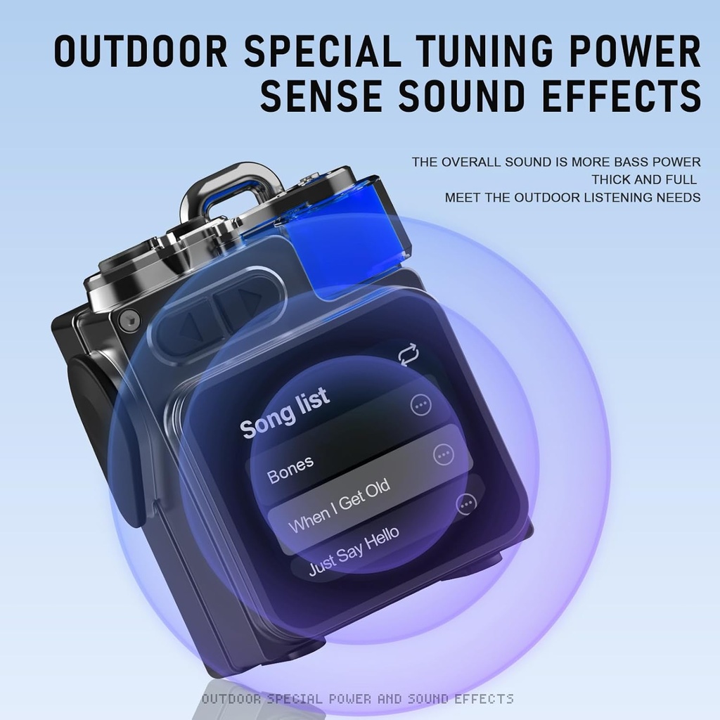 Portable Small Bluetooth Speaker with Touch Screen/مكبر صوت بلوتوث صغير محمول بشاشة تعمل باللمس