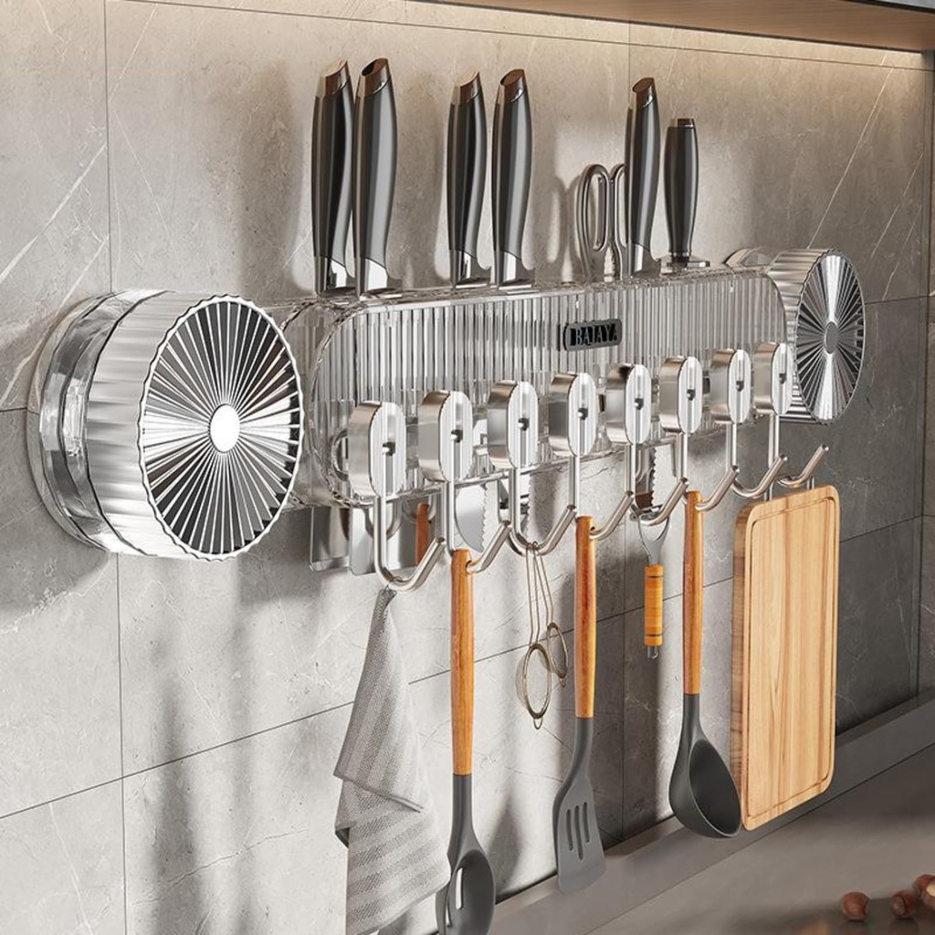 KITCHEN TOOLS HANGER WITH 8 HOOKS / علاقة أدوات المطبخ مع 8 خطافات