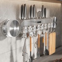 KITCHEN TOOLS HANGER WITH 8 HOOKS / علاقة أدوات المطبخ مع 8 خطافات