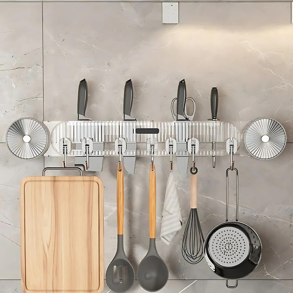 KITCHEN TOOLS HANGER WITH 8 HOOKS / علاقة أدوات المطبخ مع 8 خطافات
