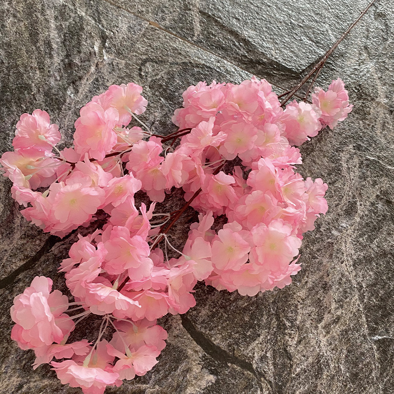 Artificial Cherry Blossoms Decor Flowers 3-forked/  زهور زينة من أزهار الكرز الاصطناعية ذات الثلاث شوك