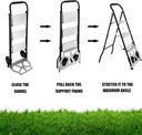 Ladder cart 2-in-1-portable Folding cart 3-step /عربة سلم 2 في 1 محمولة قابلة للطي بثلاث خطوات