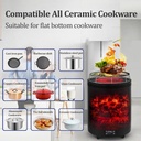 2-in-1 heater for cooking and heating, infrared operation with flame decoration /سخان 2 في 1 للطهي  و التدفئة ، يعمل بالأشعة تحت الحمراء مع ديكور لهب