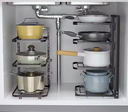 Kitchen Pot Rack Organizer, Cookware Holders 3 layer/ منظم أرفف المطبخ  تحت المغسلة