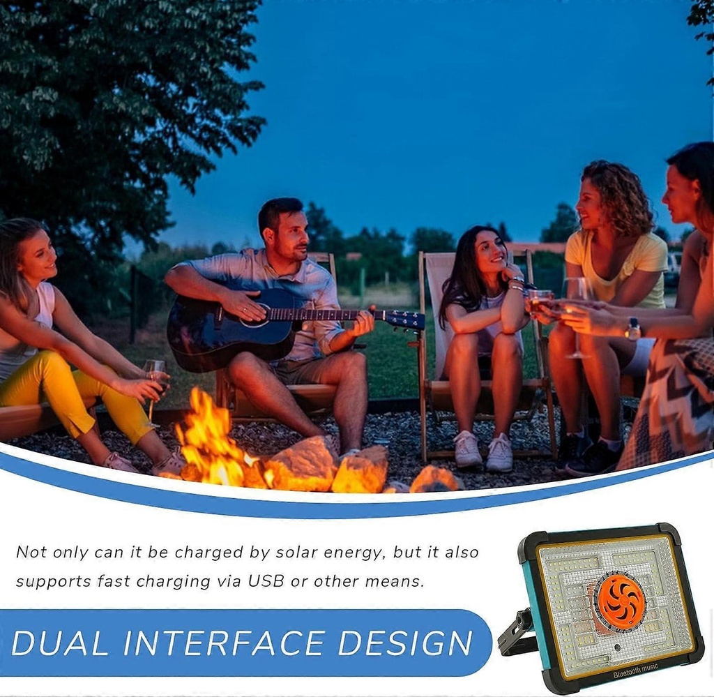 2-in-1 Solar LED Light With Music Speaker/مصباح LED يعمل بالطاقة الشمسية 2 في 1 مع مكبر صوت موسيقي