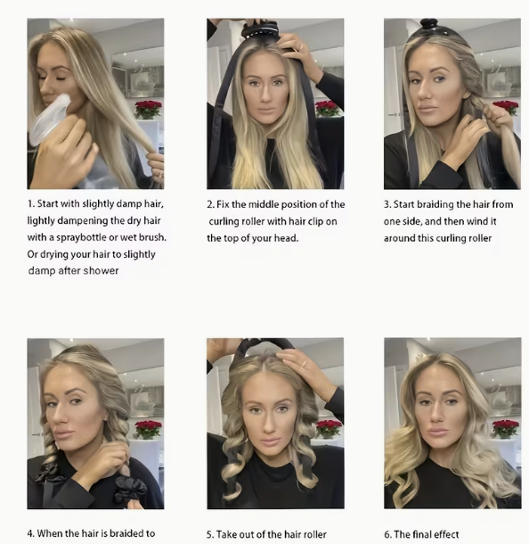 Heat-Free Hair Curling Rod Set/مجموعة أدوات تجعيد الشعر بدون حرارة