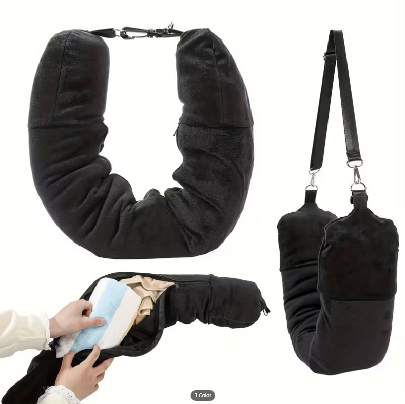 U-Shaped Travel Pillow Can Be Stuffed with Clothes /وسادة سفر على شكل حرف U يمكن حشوها بالملابس
