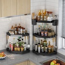 Kitchen Corner Rack Organizer 3 layers/منظم رفوف زاوية المطبخ بثلاث طبقات