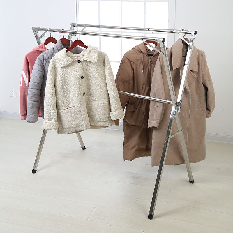 Stainless Steel Clothes Hanger Dryer Foldable Stand /منشر ملابس قابل للطي مصنوع من الفولاذ المقاوم للصدأ