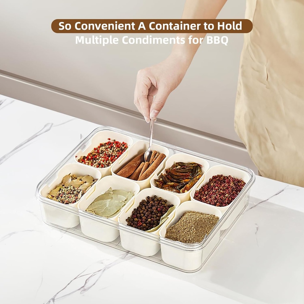  8-compartment portable snack container, or Spice Grid/علبة وجبات خفيفة محمولة بثمانية أقسام، أو شبكة توابل