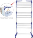 Heavy Duty Stainless Steel Foldable 3 Layer Clothes Drying Stand/منشر تجفيف الملابس قابل للطي من الفولاذ المقاوم للصدأ شديد التحمل بثلاث طبقات