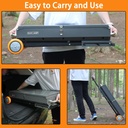 Outdoor BBQ Charcoal Grill with Side Table, Foldable with Wheels 76x37x78cm/شواية فحم خارجية مع طاولة جانبية، قابلة للطي بعجلات