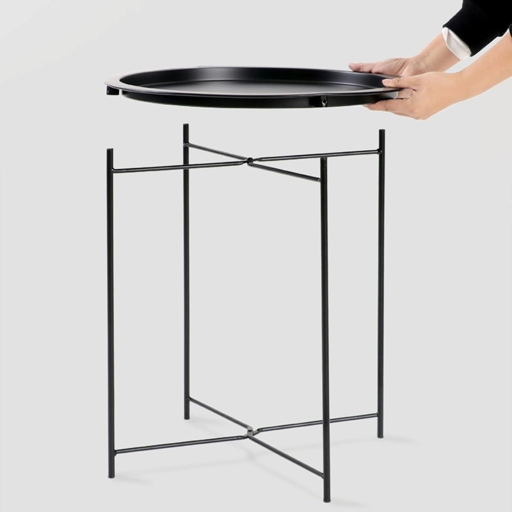 Round Folding Side Table/طاولة جانبية مستديرة قابلة للطي