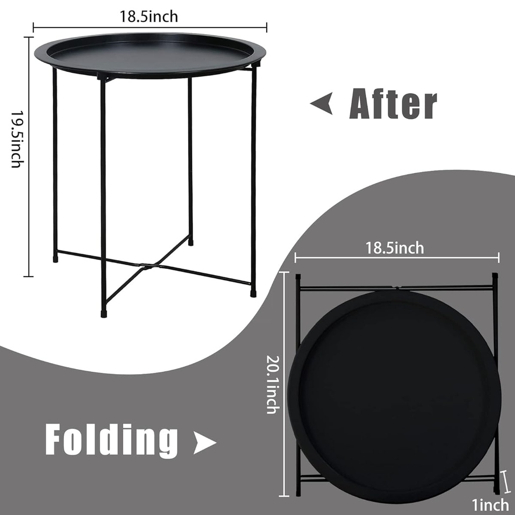 Round Folding Side Table/طاولة جانبية مستديرة قابلة للطي