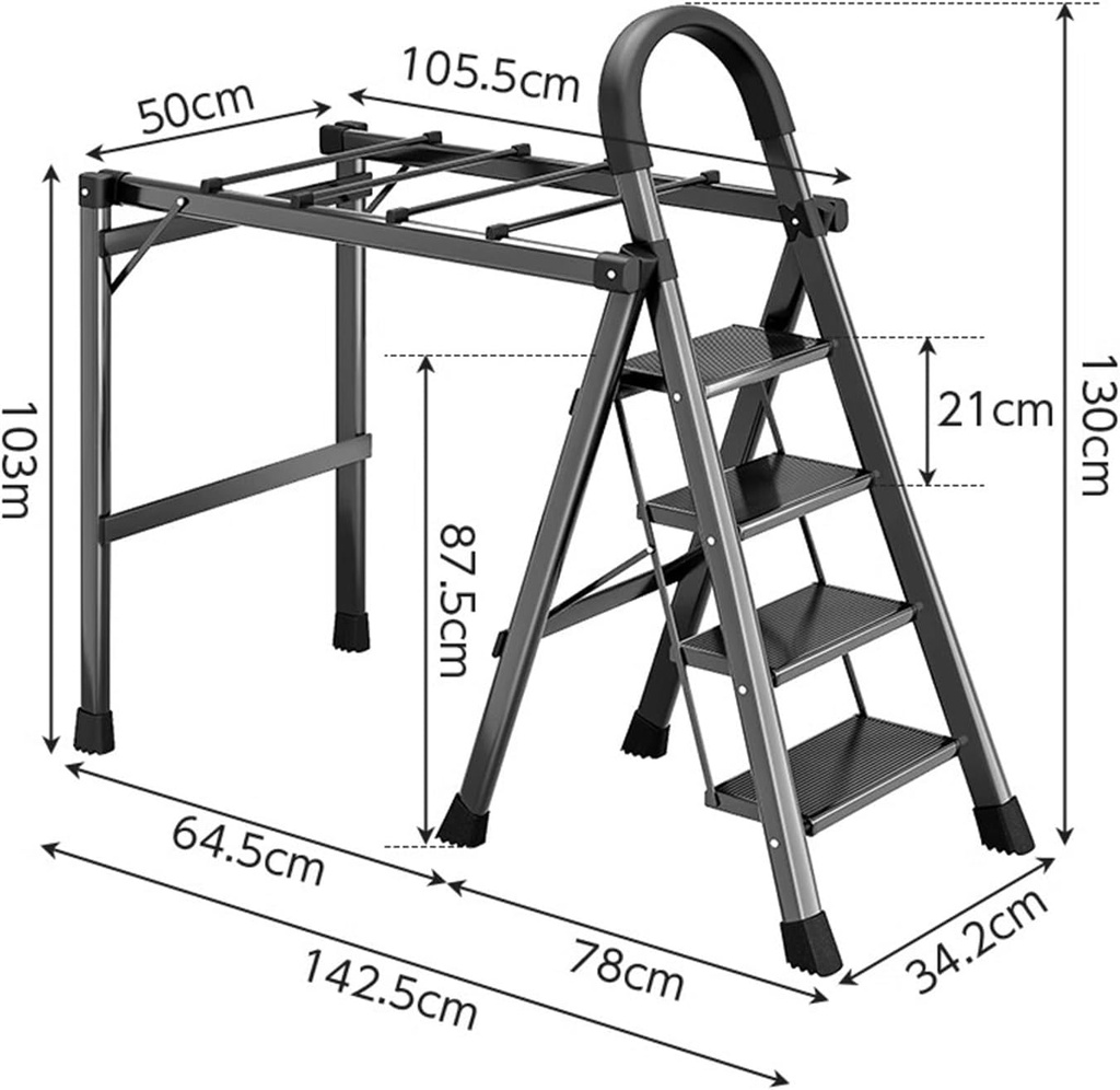 2 in 1 Clothes Dryer Multifunctional Folding Ladder  Rack/مجفف ملابس 2 في 1 متعدد الوظائف مع رف سلم قابل للطي