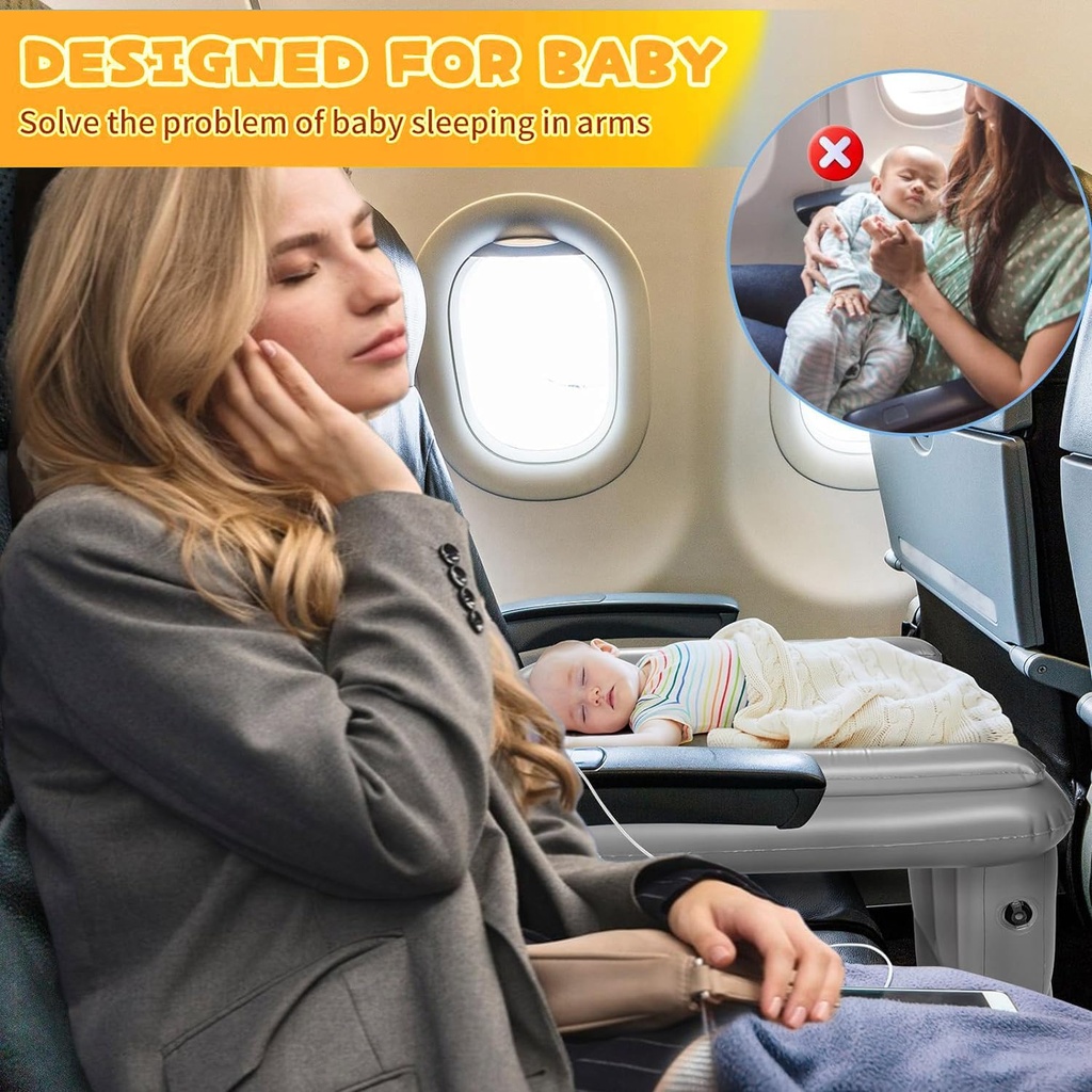 Inflatable baby travel bed for plane /سرير سفر قابل للنفخ للأطفال للطائرة