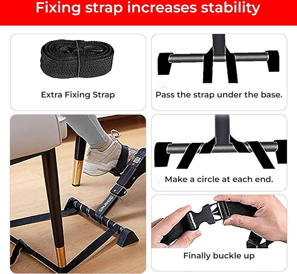 Portable Under Desk Pedal Exerciser for Arm and Leg Workout/جهاز تمرين دواسات محمول يوضع تحت المكتب لتمارين الذراعين والساقين