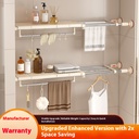 Expandable Stainless Steel Wall-Mounted Storage Rack 110-200 CM/رف تخزين جداري قابل للتمديد مصنوع من الفولاذ المقاوم للصدأ