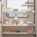 Expandable Stainless Steel Wall-Mounted Storage Rack 110-200 CM/رف تخزين جداري قابل للتمديد مصنوع من الفولاذ المقاوم للصدأ