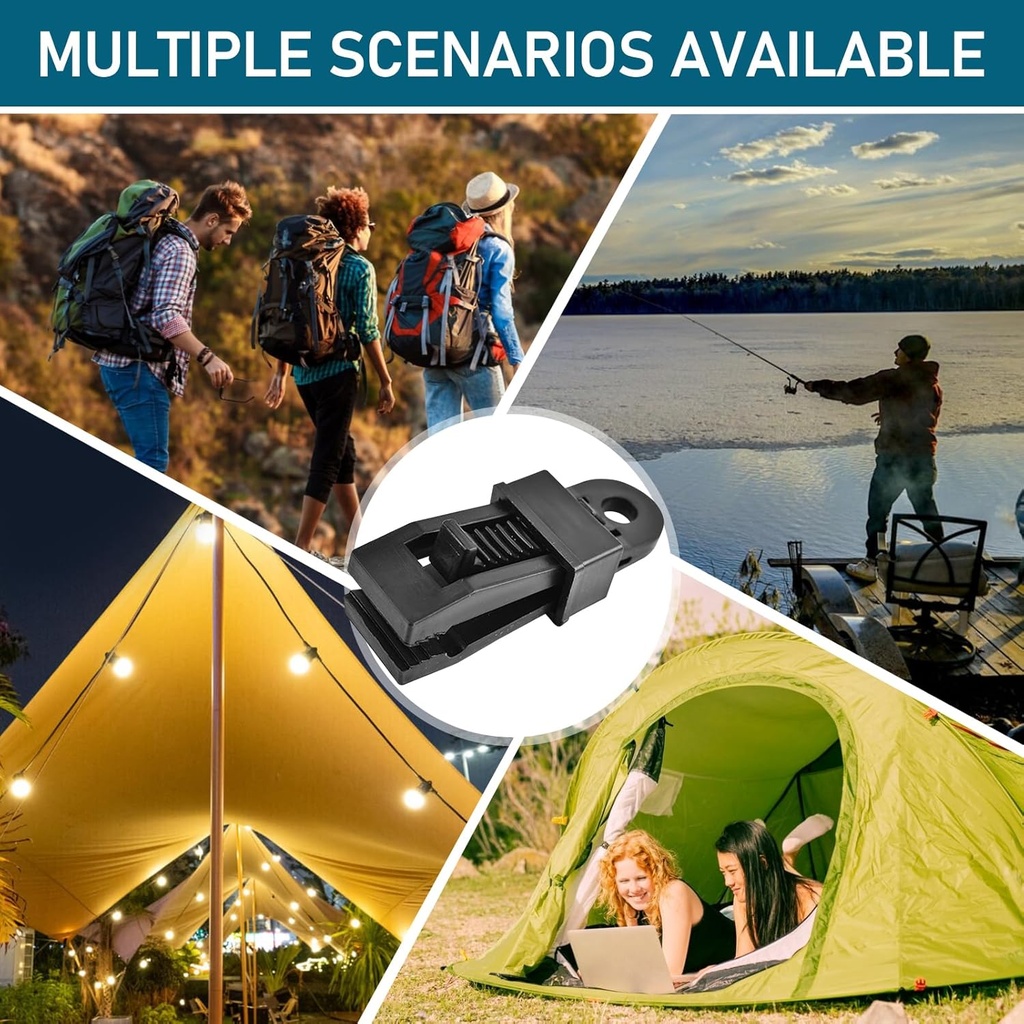 Tarp Clips (4pcs)/مشابك تثبيت القماش المشمع (4 قطع)