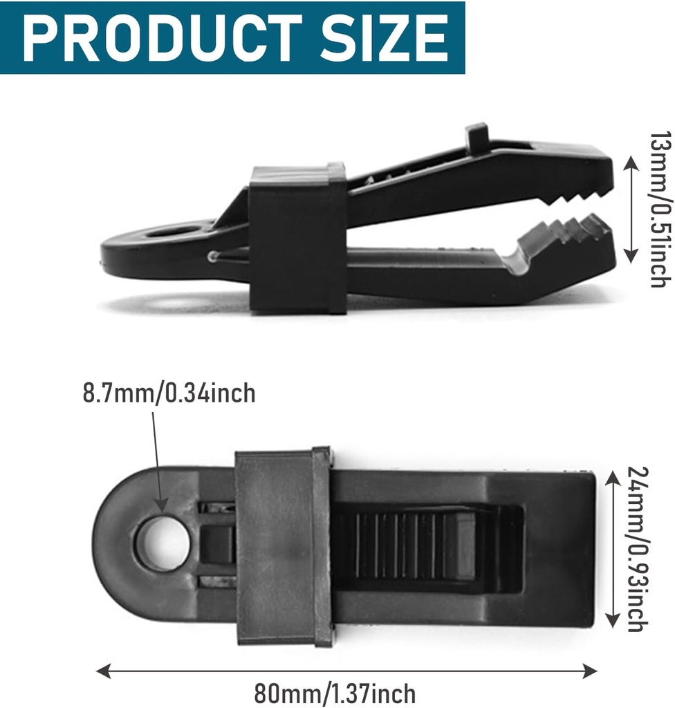 Tarp Clips (4pcs)/مشابك تثبيت القماش المشمع (4 قطع)
